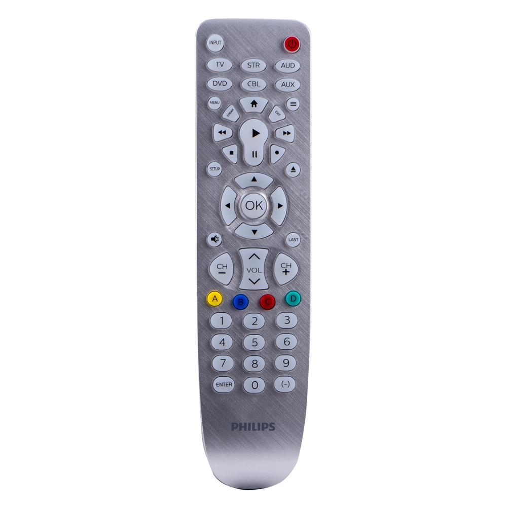 Philips 6-Device Universal Remote Control, Silver Backlit Bright White