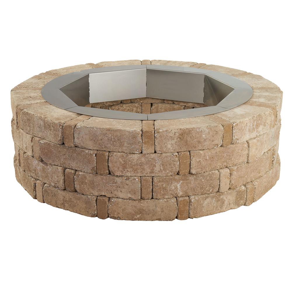 Pavestone RumbleStone 46 in. x 14 in. Round Concrete Fire Pit Kit No. 2