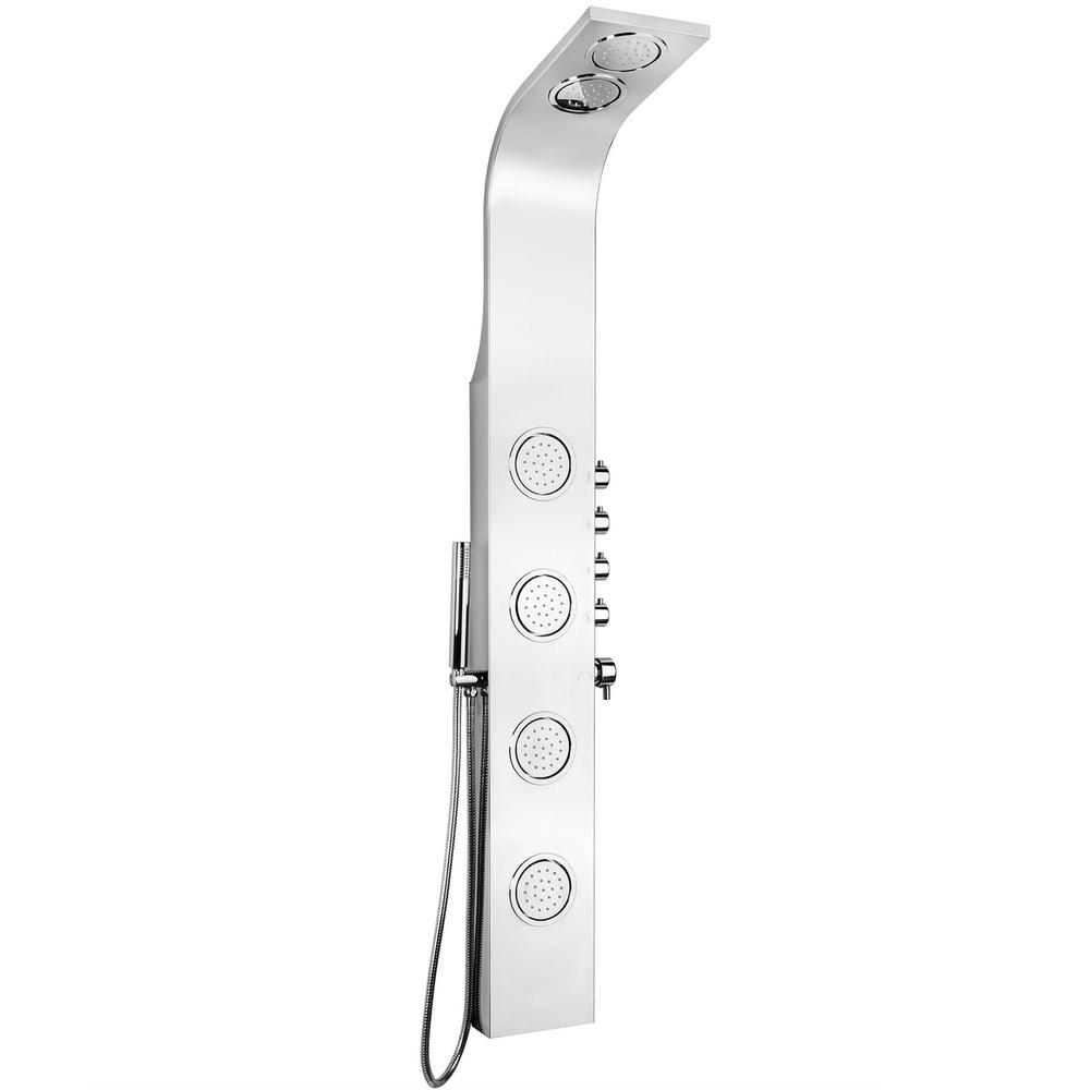 AKDY 63 in. 4Jet Stainless Steel Shower Panel System in Chrome with