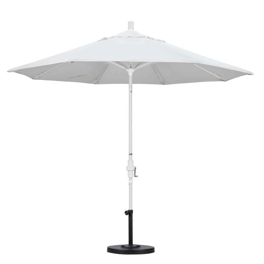 California Umbrella 9 Ft Aluminum Collar Tilt Patio In California Umbrella 9 Ft Aluminum Collar Tilt Patio In White Olefin
