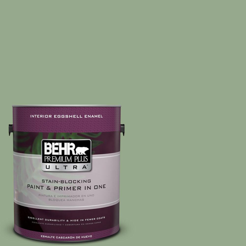 BEHR Premium Plus Ultra 1gal. PPU115 Pesto Green Eggshell Enamel
