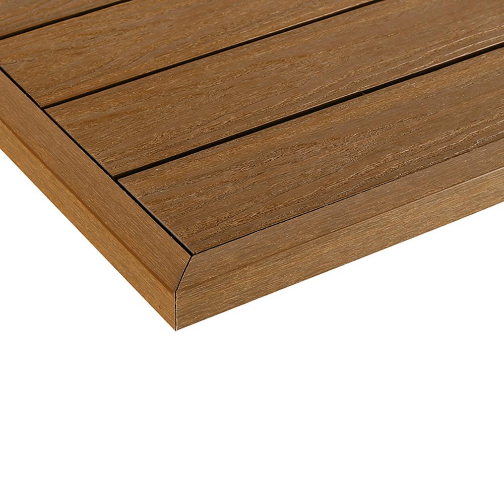 Newtechwood 1 12 Ft X Quick Deck Composite Tile Outside Quick Deck Composite Tile Outside Corner Fascia In Peruvian Teak 2 Pieces Box