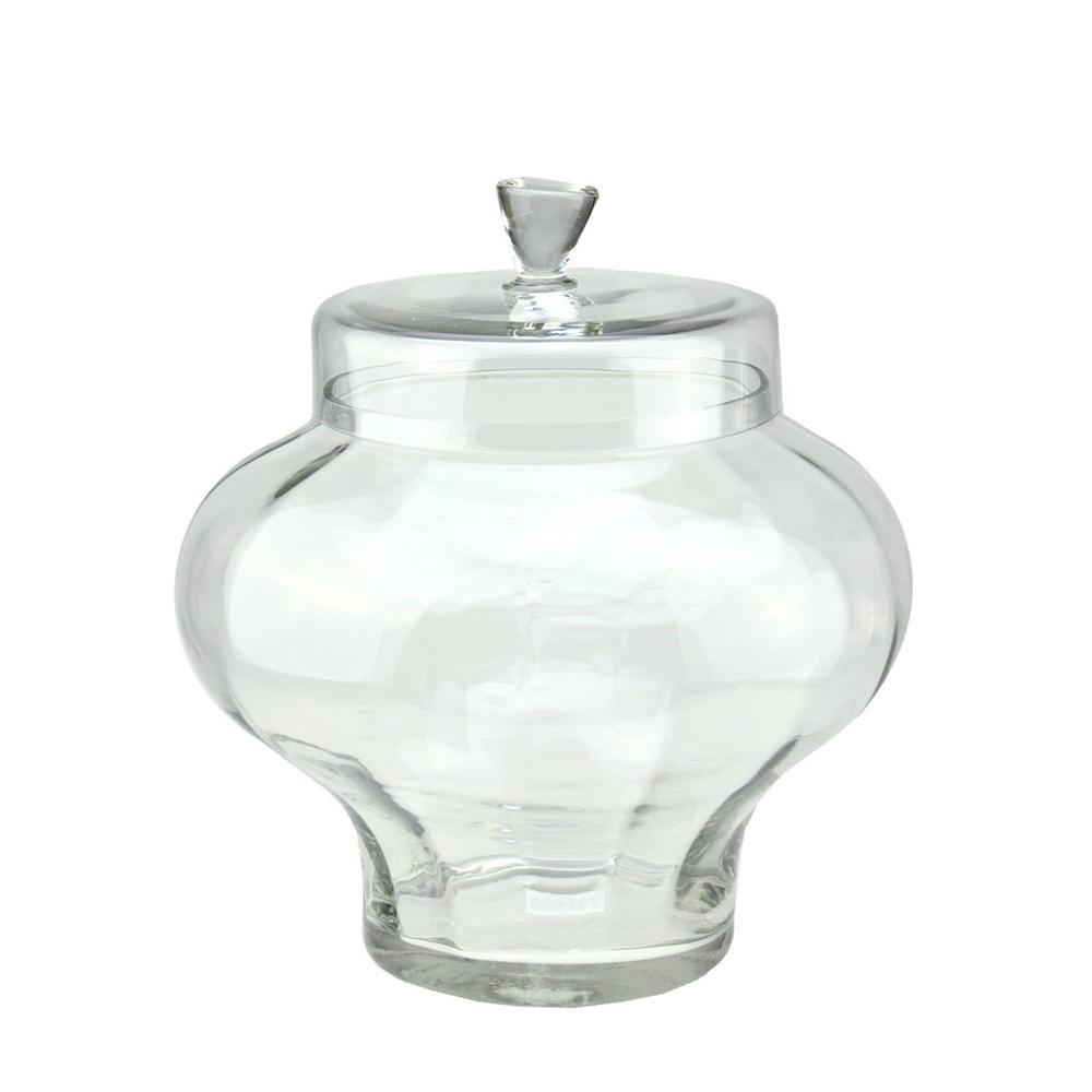 Northlight 14 5 In Transparent Segmented Glass Container With Lid