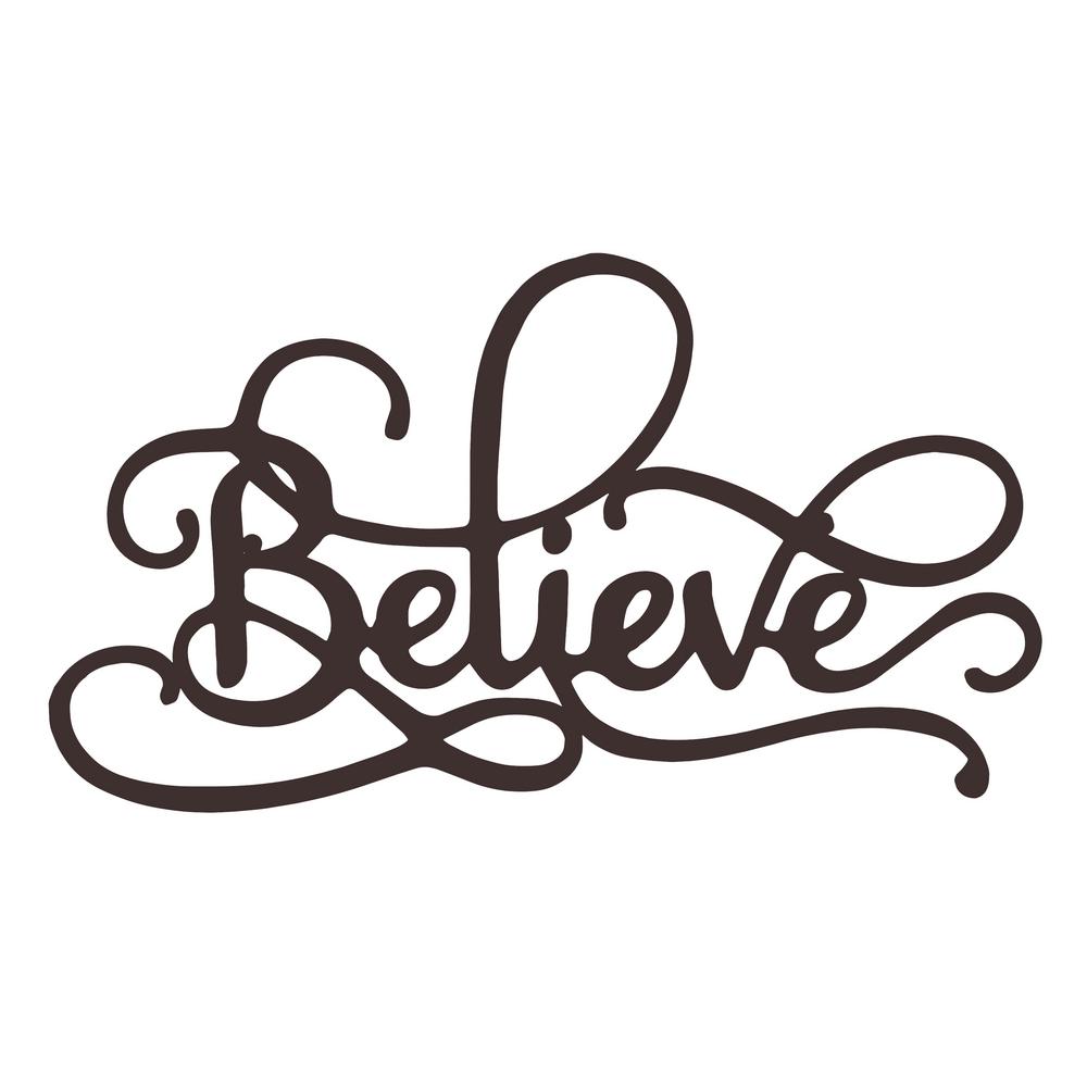Lavish Home Believe Metal Cutout Sign Hw0200055 The Home Depot