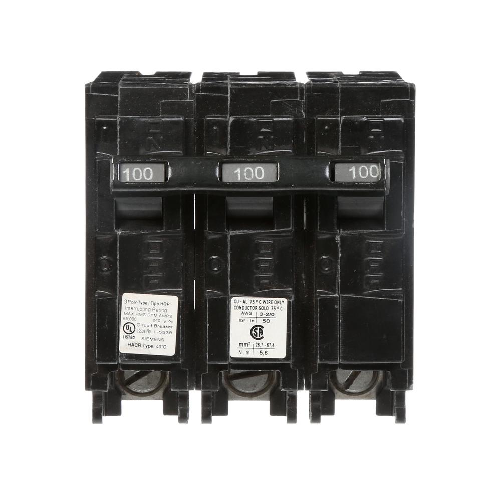 Siemens 100 Amp 3-Pole Type QP Circuit Breaker-Q3100 - The Home Depot