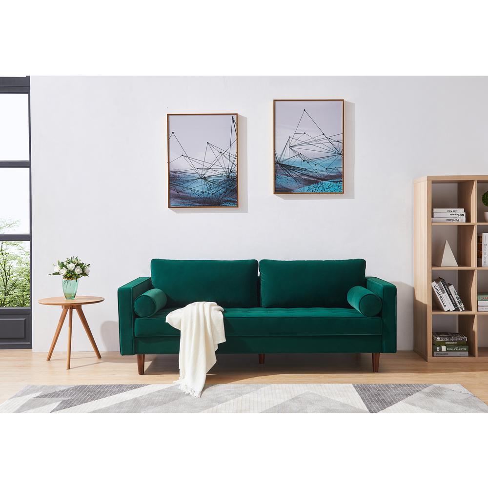 Harper Bright Designs Green Mid Century Modern Velvet Couch