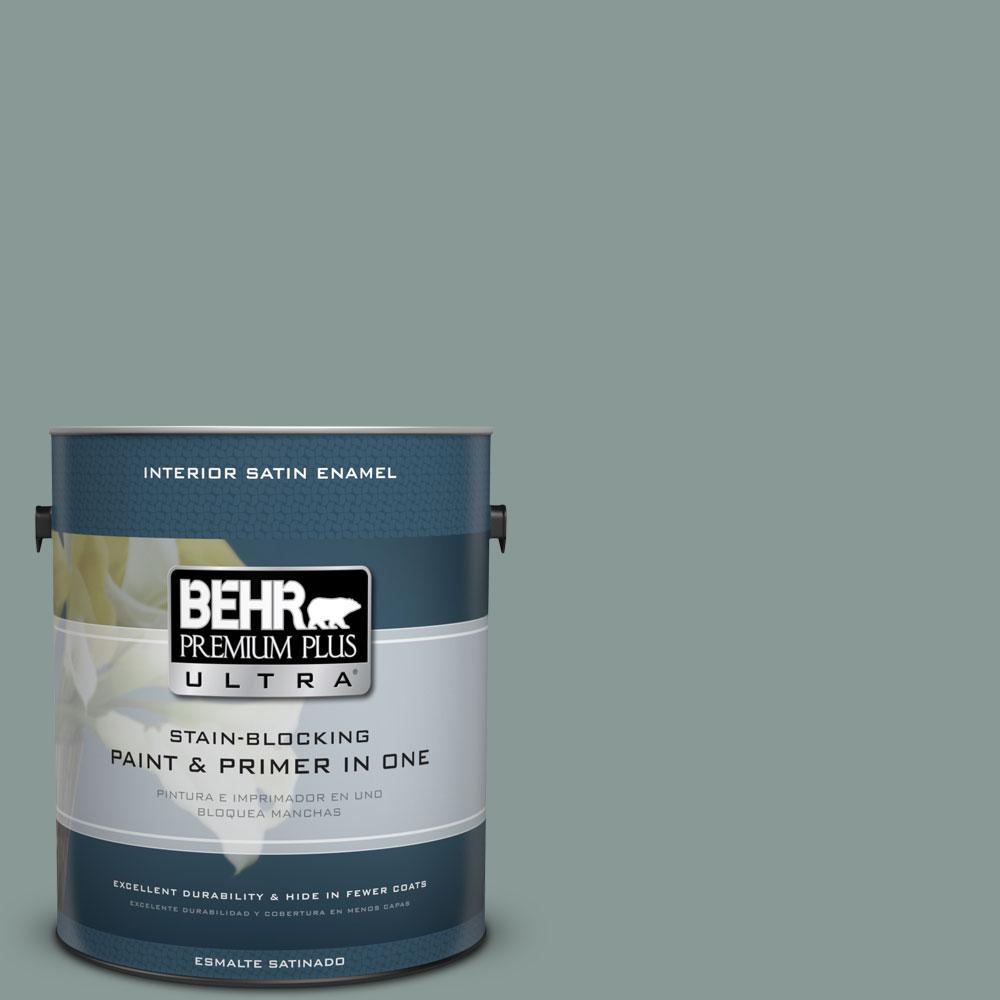 BEHR Premium Plus Ultra 1gal. N4304 Rainy Afternoon Satin Enamel Interior Paint775401 The