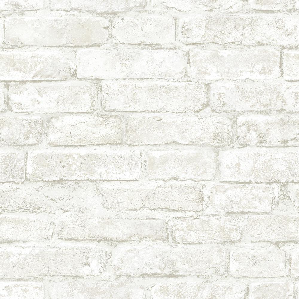 Chesapeake Arlington Off White Brick Off White Wallpaper Sample 3115 sam The Home Depot
