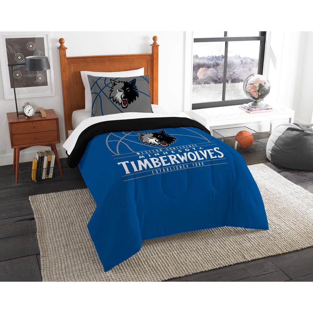 Timberwolves 2 Piece Multicolored Twin Comforter Set