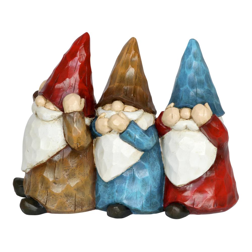 Exhart No Evil Wood Look Gnome 18130 Rs The Home Depot