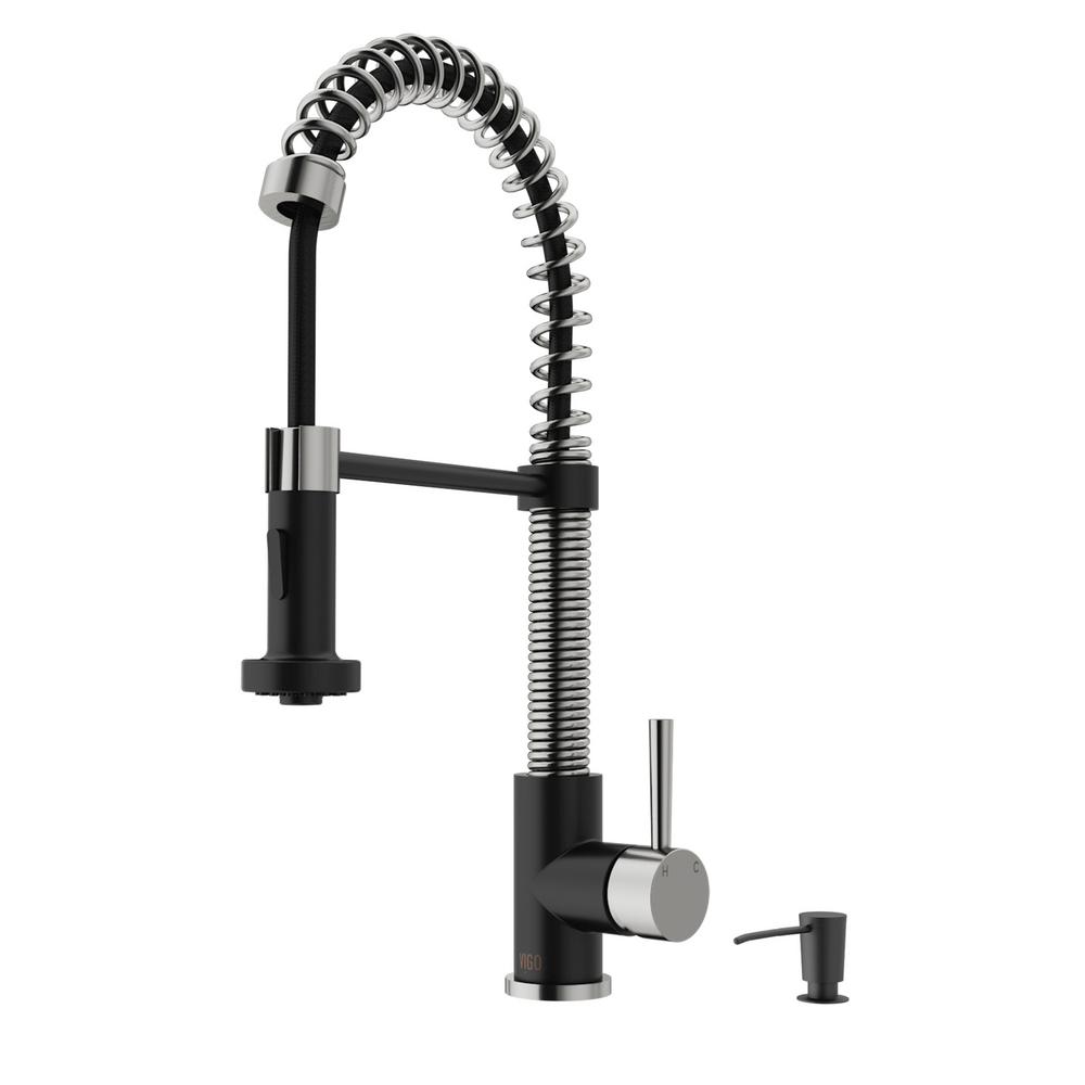 Vigo Edison Single Handle Pull Down Sprayer Kitchen Faucet With Soap Vigo Edison Single Handle Pull Down Sprayer Kitchen Faucet With Soap Dispenser In Stainless