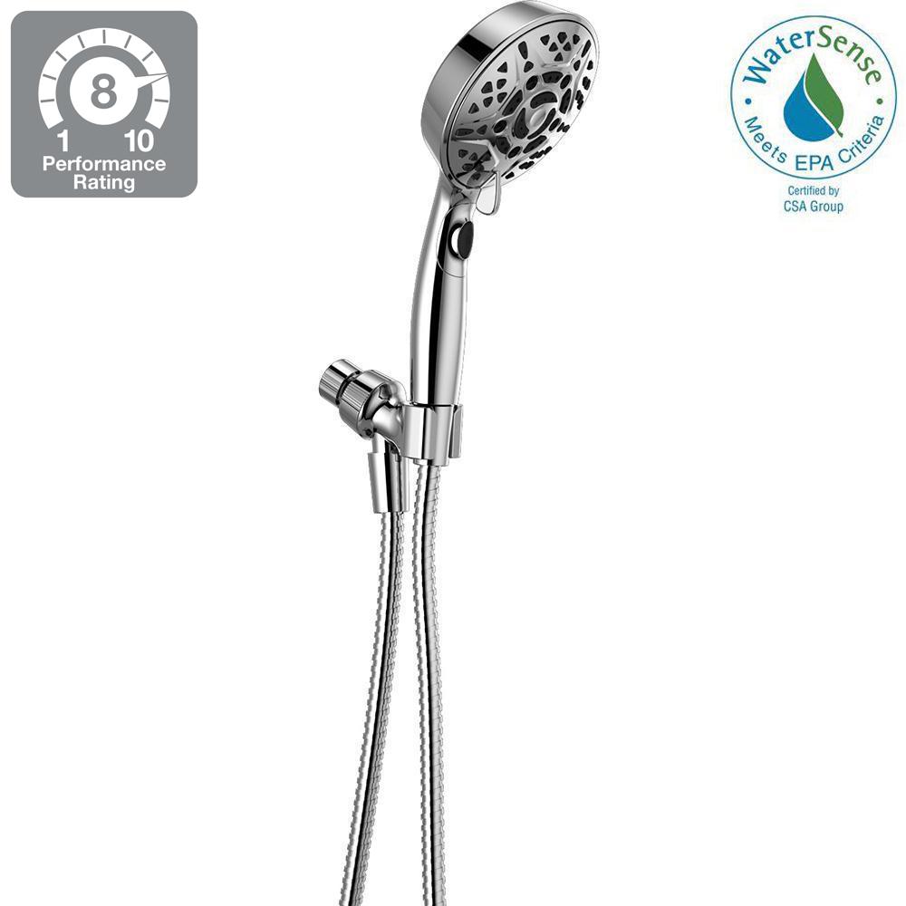 Delta 7 Spray Hand Shower With H2okinetic In Chrome 75716 The Home Delta 7 Spray Hand Shower With H2okinetic In Chrome