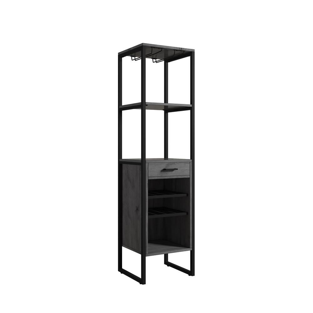 Rustic Wine Storage Racks Kitchen Dining Room Furniture Hayward 8 Bottle Gray Wine Tower
