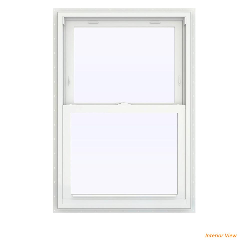 JELDWEN 27.5 in. x 47.5 in. V2500 Series White Painted Vinyl Double