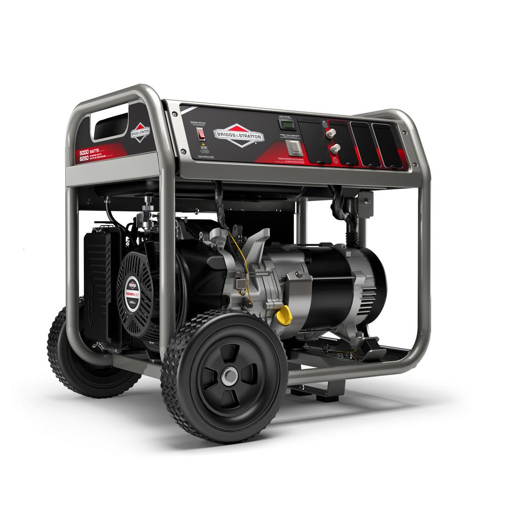 Briggs & Stratton 6,500-Watt Gasoline Powered Manual Start Portable Generator with Engine