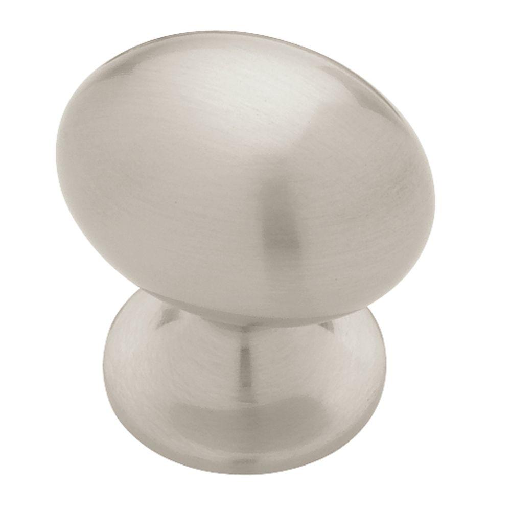 10 Satin Nickel Oval Kitchen Cabinet Knobs knob egg football 31mm Brushed