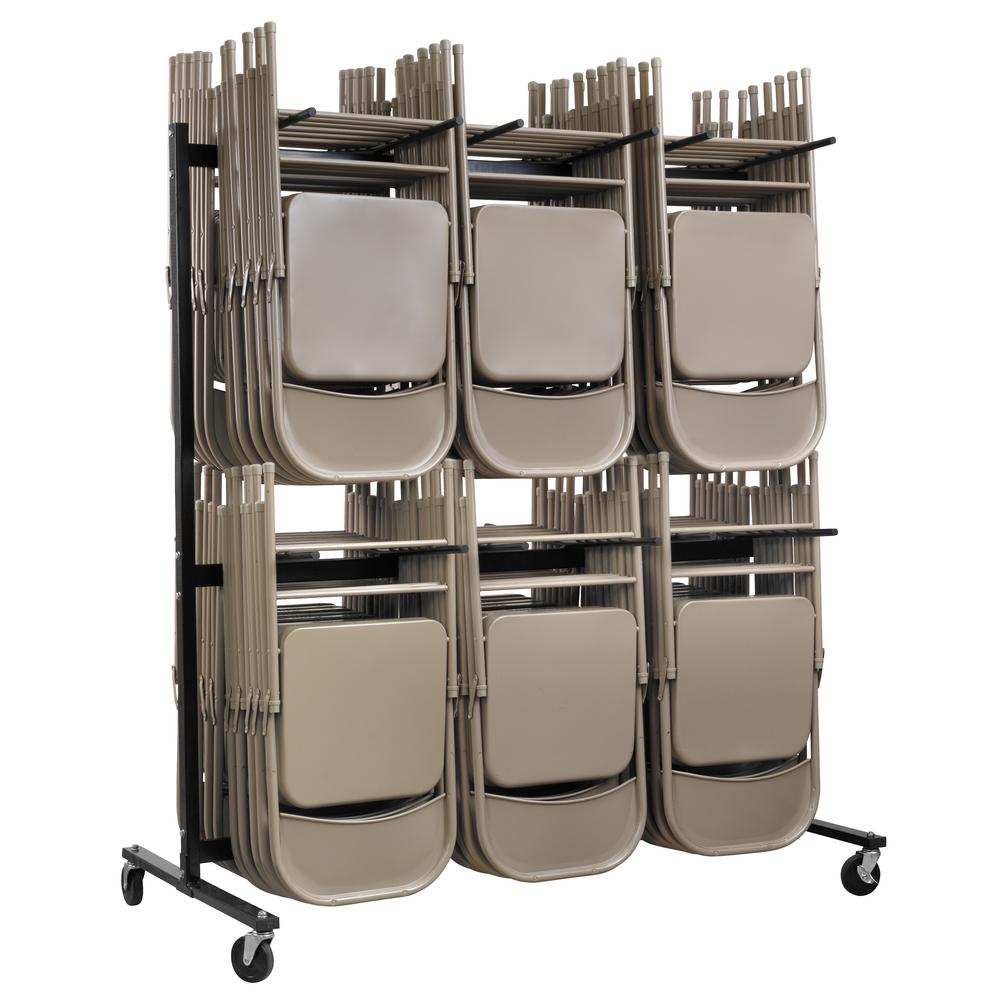 Adiroffice 1000 Lbs 2 Tier Steel Folding Chair Cart 690 03 The