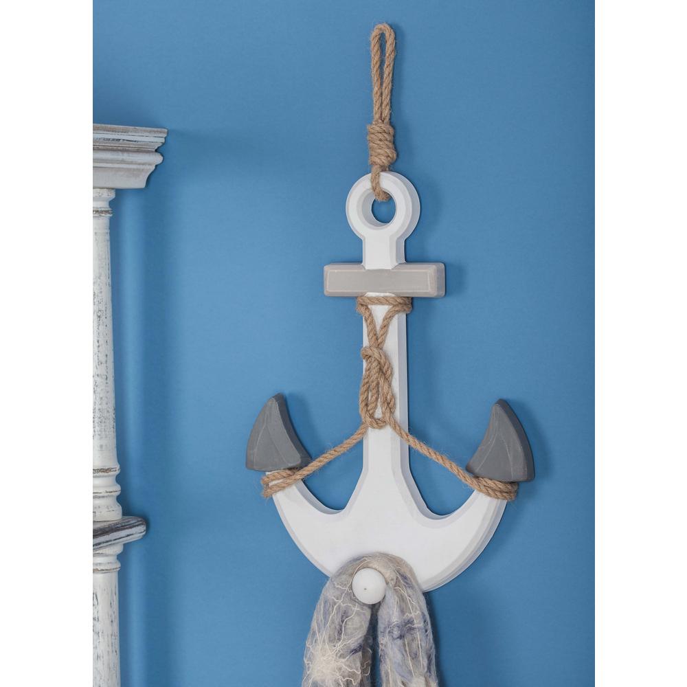 Wooden Anchor Wall Plaque Nautical Beach Decorative Wall Hanging Ornament #3