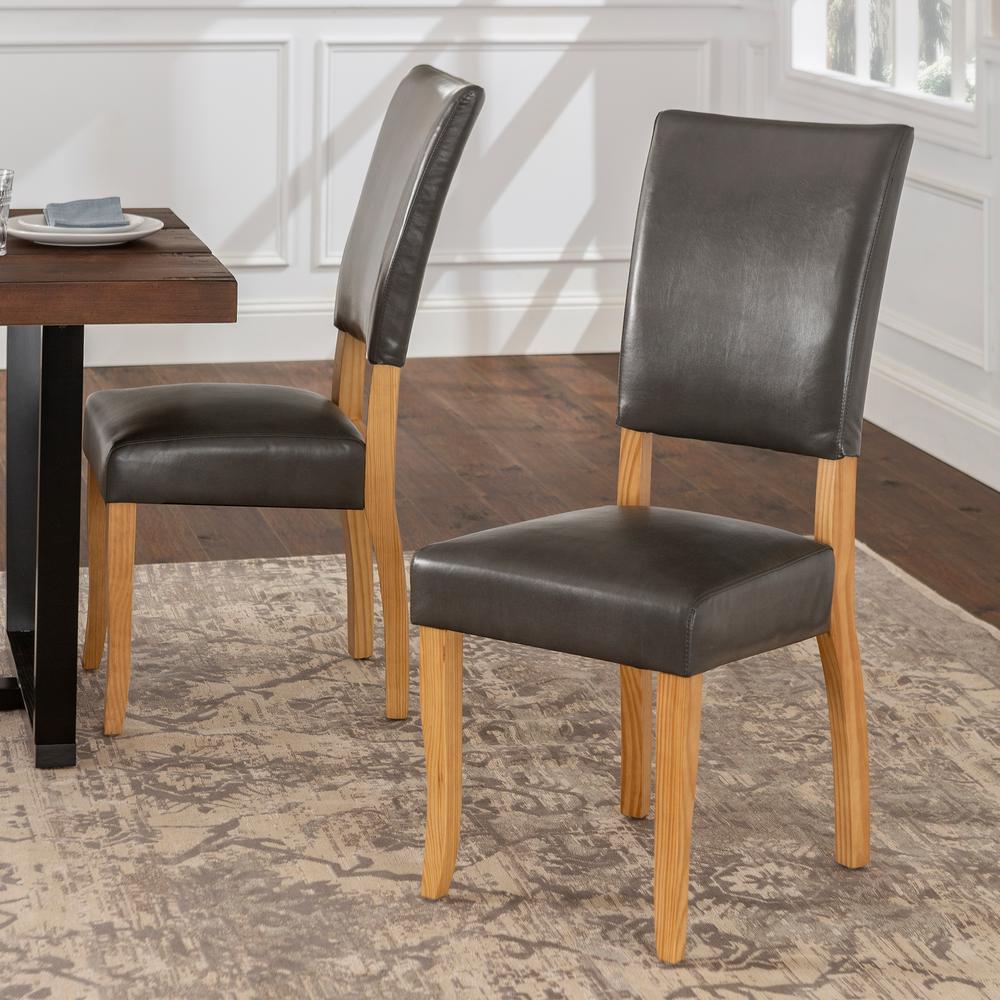 Walker Edison Furniture Company Open Back Charcoal Parsons