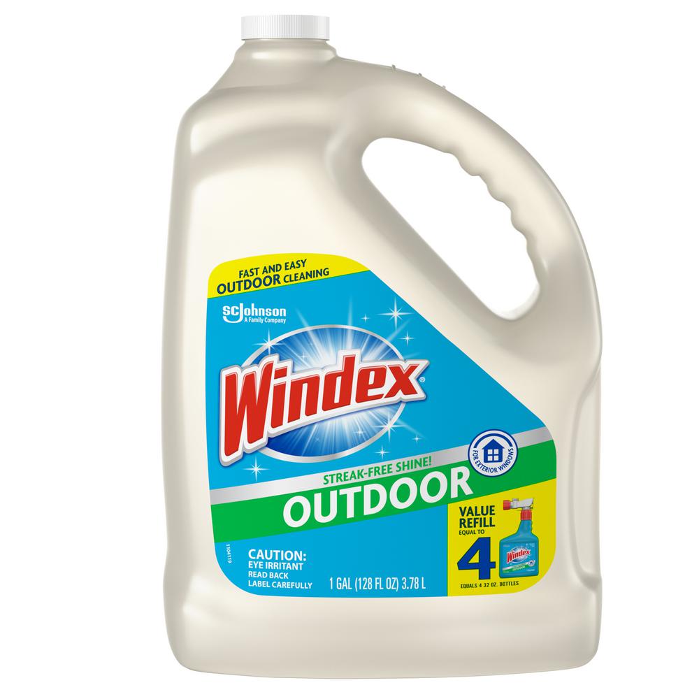 Windex 128 Fl Oz Outdoor Glass Cleaner Refill 4 Pack 3390 The Home Depot