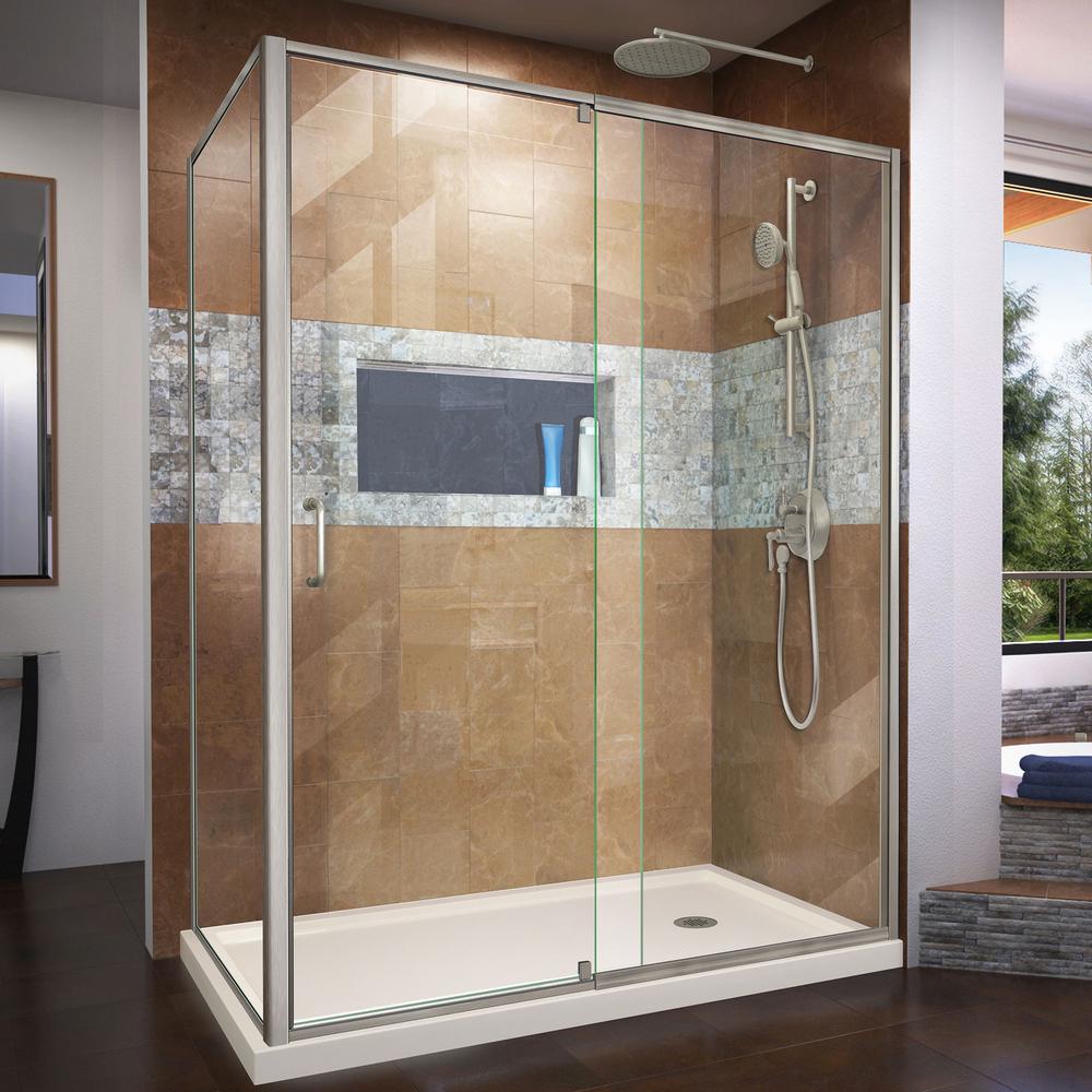 Dreamline Flex 60 In X 72 In Semi Frameless Pivot Shower Door In