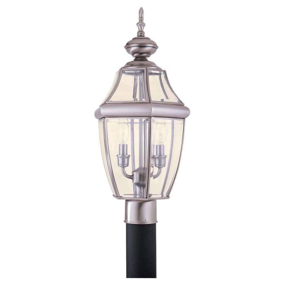 Clearance Outdoor Lighting Accessories The Lancaster 2 Light Antique Brushed Nickel Outdoor Post Top