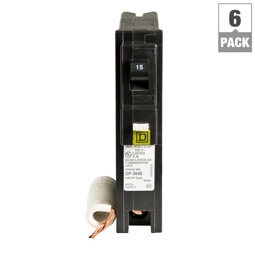 Square D Homeline 15 Amp SinglePole Combination Arc Fault Circuit