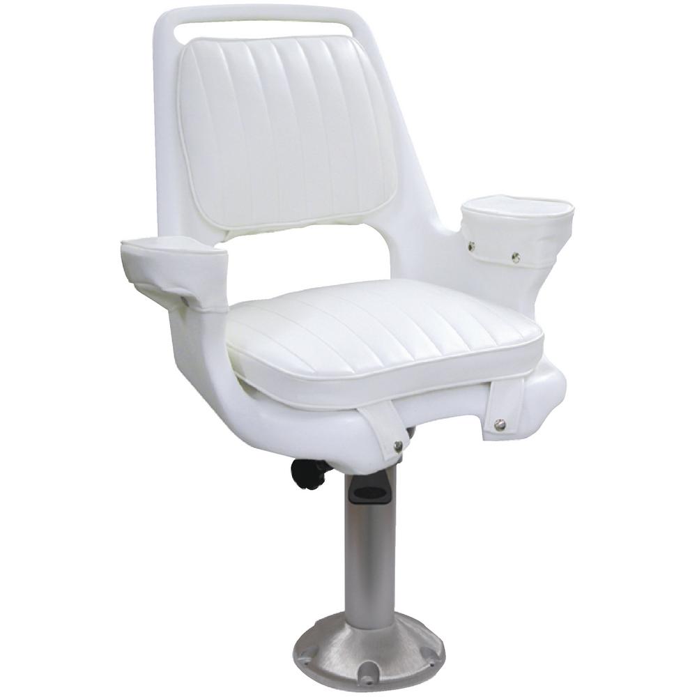 Wise Captain S 15 In Chair Package With Chair Cushions Mounting Plate Fixed Pedestal And Seat Spider White