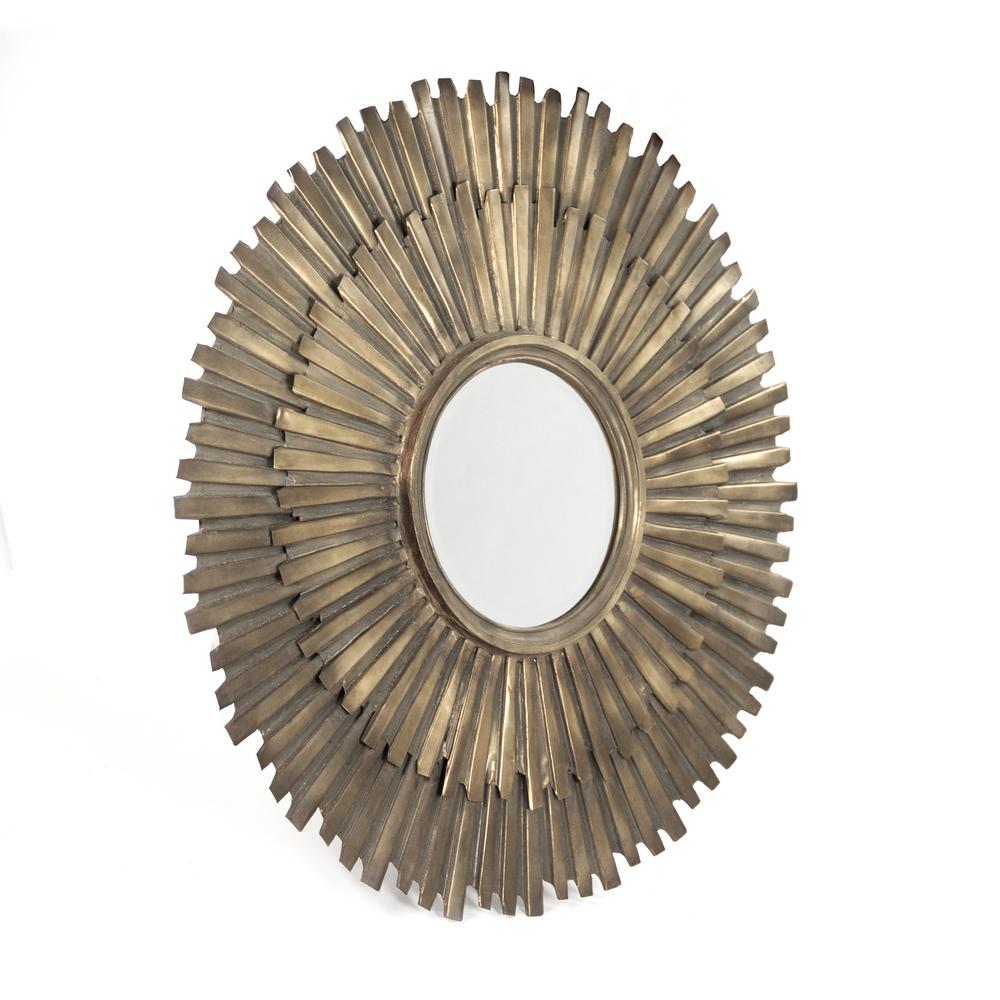 Zentique Daria Sunburst Antique Gold Mirror Eat11528 The Home Depot Zentique Daria Sunburst Antique Gold