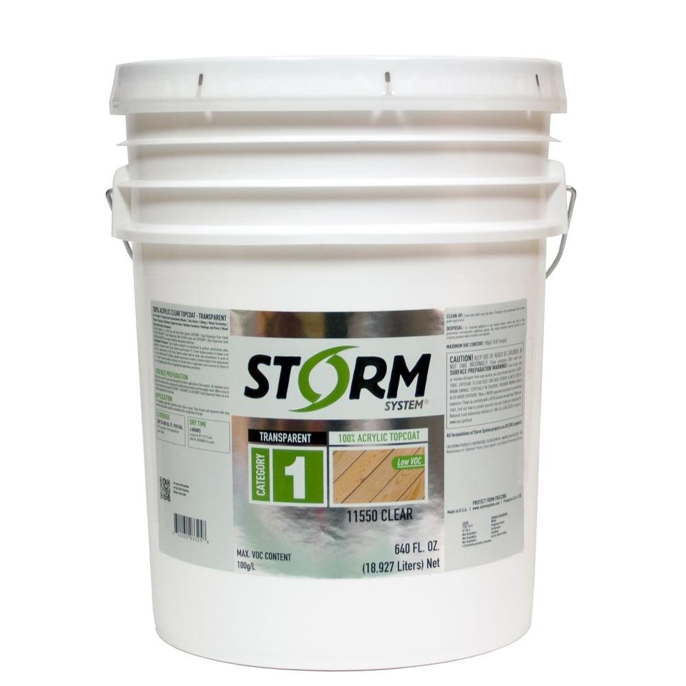 Storm System Category 1 5 gal. Clear Exterior Premium 100 Acrylic