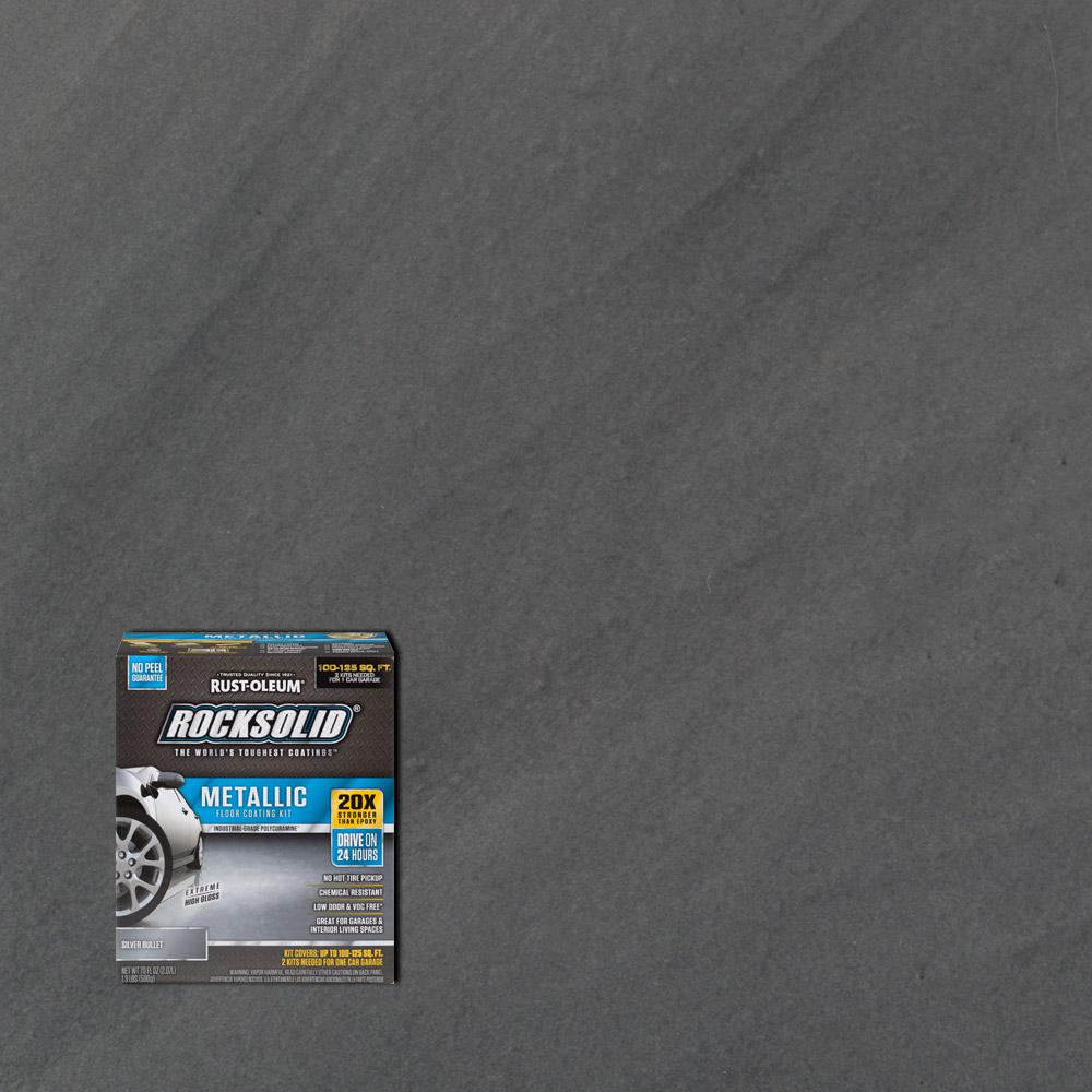 UPC 320066058259 product image for Concrete, Basement & Garage Floor Paint: Rust-Oleum RockSolid Paint 70 oz. Silve | upcitemdb.com