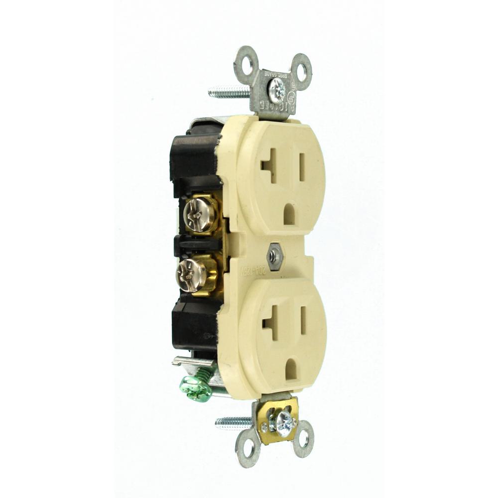 Ivory Commercial Grade Duplex Outlet 20 Amp Electrical Receptacle Heavy Duty 78477462782 Ebay 6110