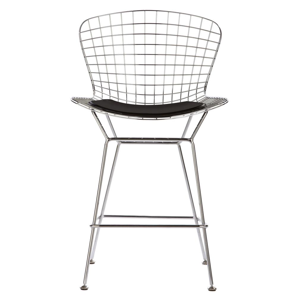 Home Decorators Collection James 24 In Black Cushioned Counter Home Decorators Collection James 24 In Black Cushioned Counter Stool Chrome With Back