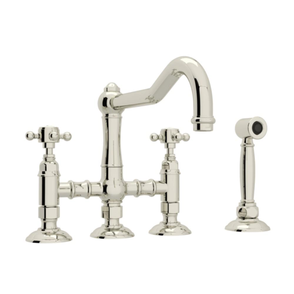 Rohl Country Kitchen 2 Handle Bridge Kitchen Faucet With Cross