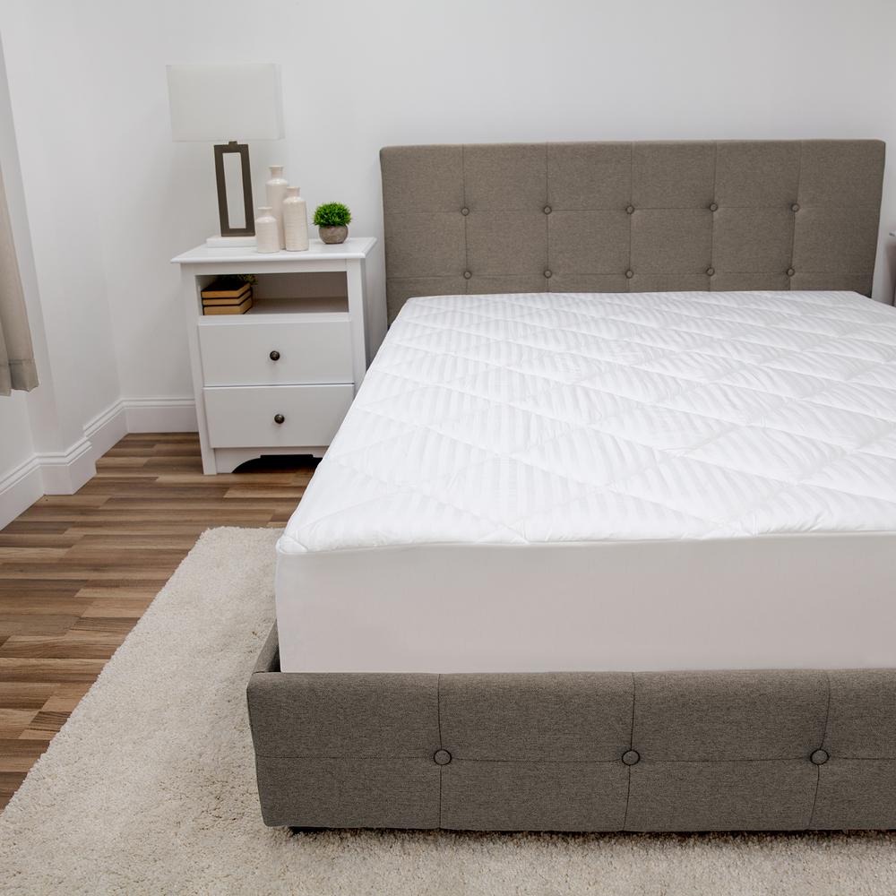 Restonic 15 in. Twin Cotton 300 Thread Count Mattress Pad 17139 - The ...