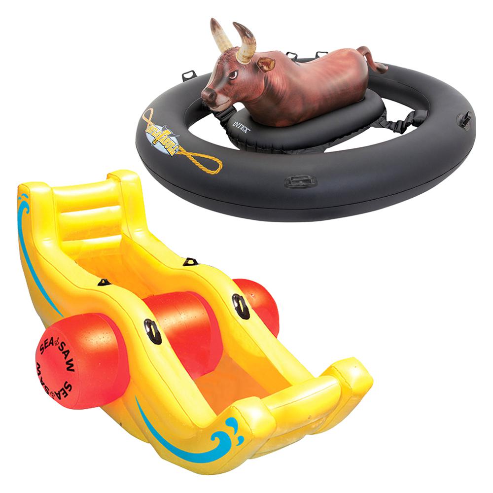 intex bull riding float