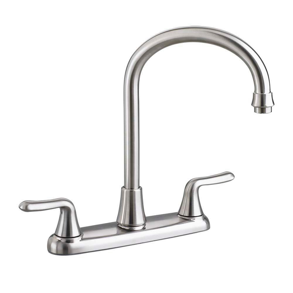 American Standard Colony Soft 2 Handle Kitchen Faucet With American Standard Colony Soft 2 Handle Kitchen Faucet With Gooseneck Spout 1 5 Gpm