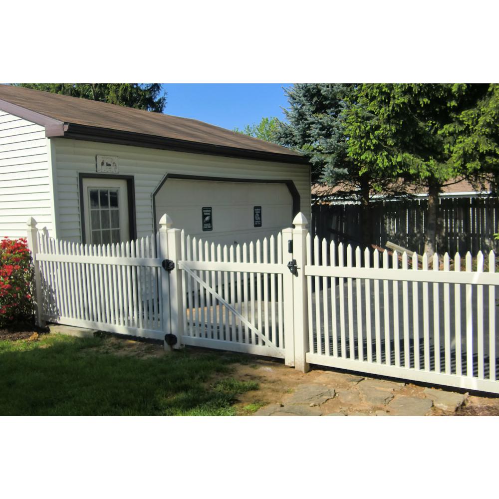 Weatherables Barrington 4 Ft W X 5 Ft H White Vinyl Picket Fence Gate Kit Swpi 1 5nrsc 5x48 The Home Depot