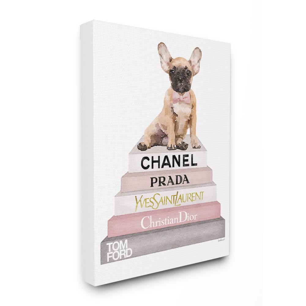 Stupell Industries 24 In X 30 In Watercolor High Fashion Bookstack French Bulldog By Artist Amanda Greenwood Canvas Wall Art Agp 145 Cn 24x30 The Home Depot
