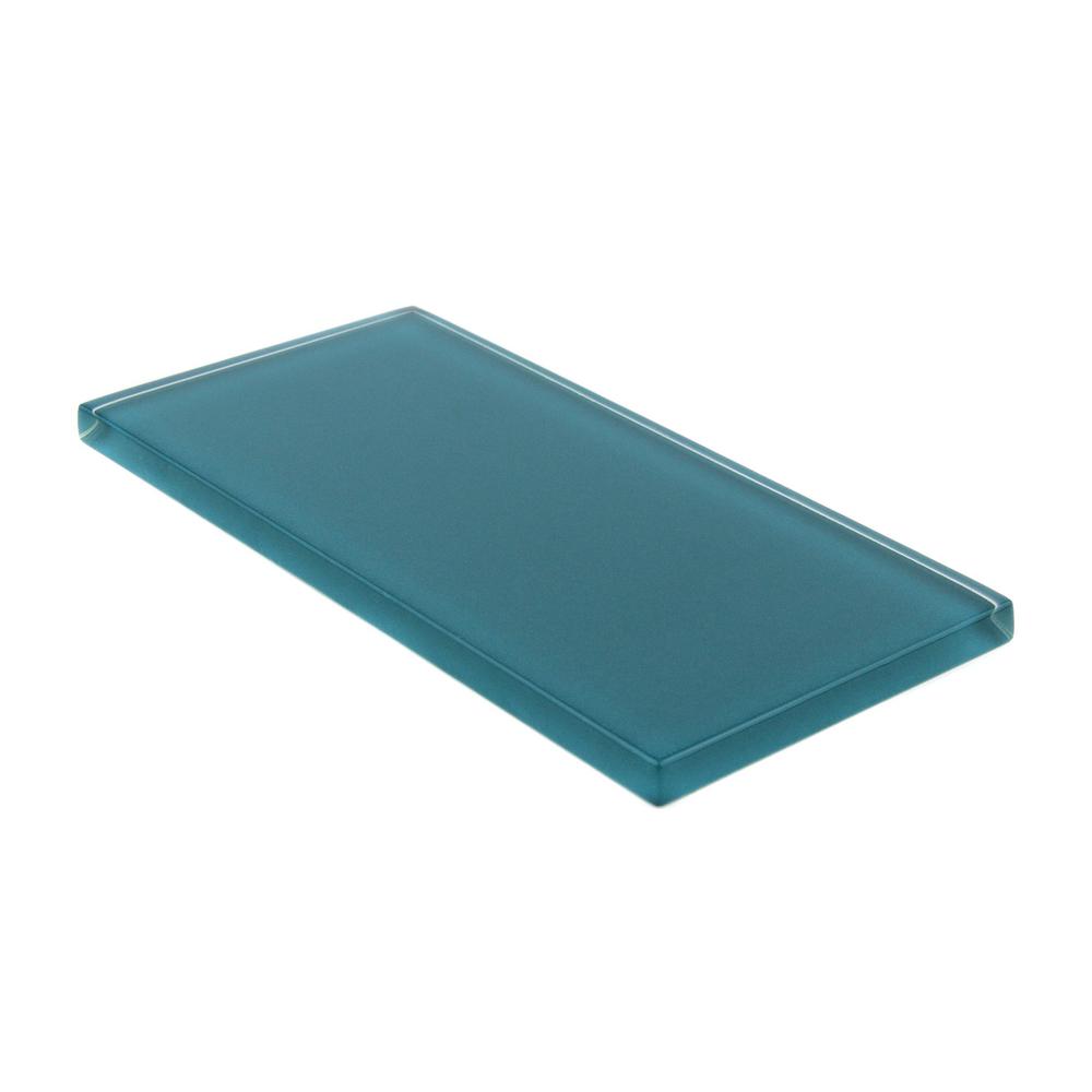 Giorbello Dark Teal Glass Subway Tile 3 In X 6 In X 8 Mm Tile Sample G59 Smpl The Home Depot