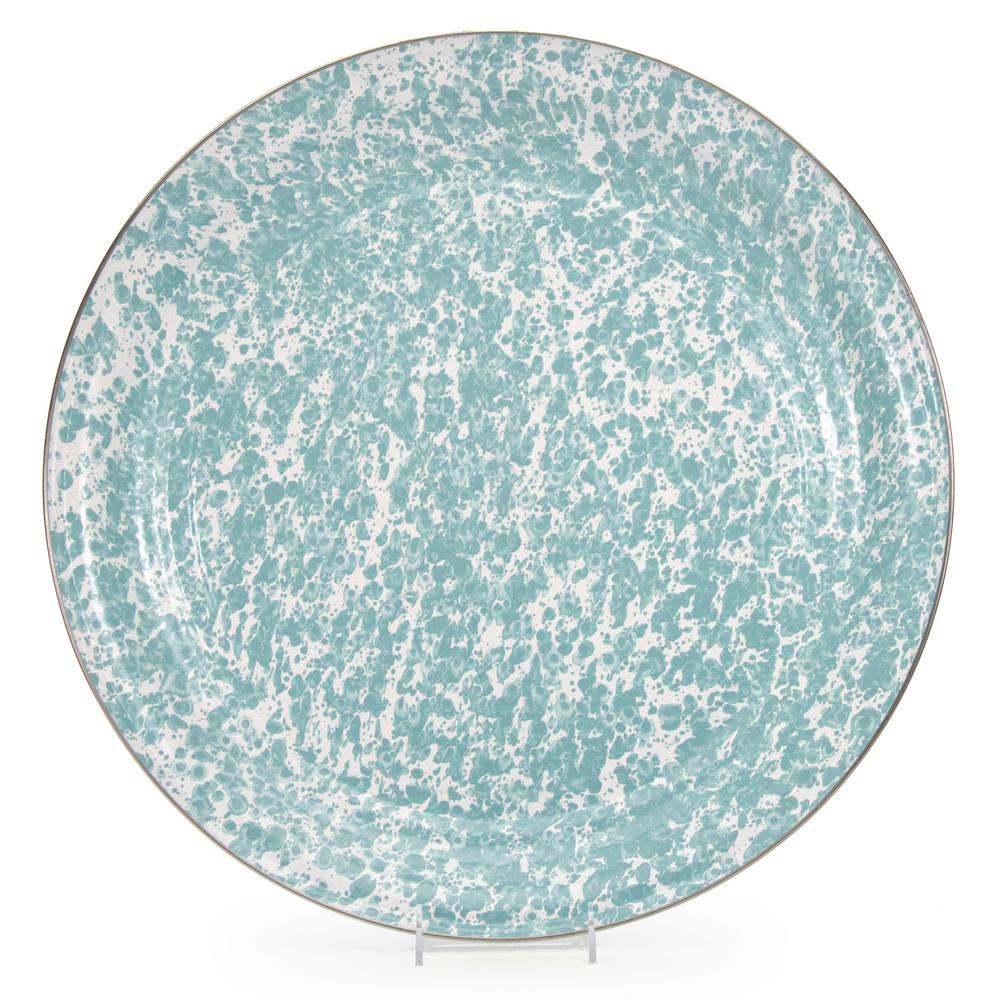 teal serving platters