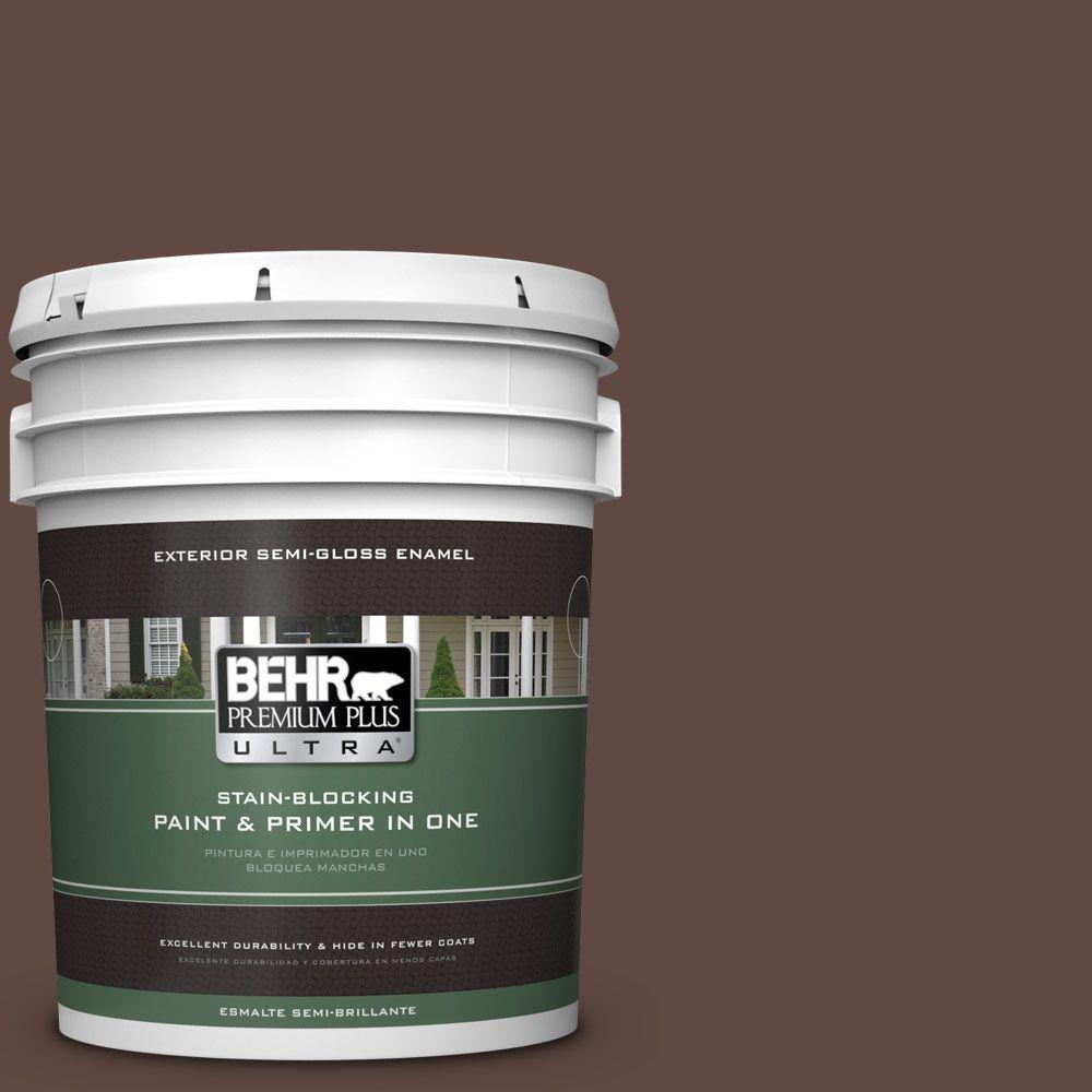 BEHR Premium Plus Ultra 5gal. N1507 Chocolate Therapy SemiGloss