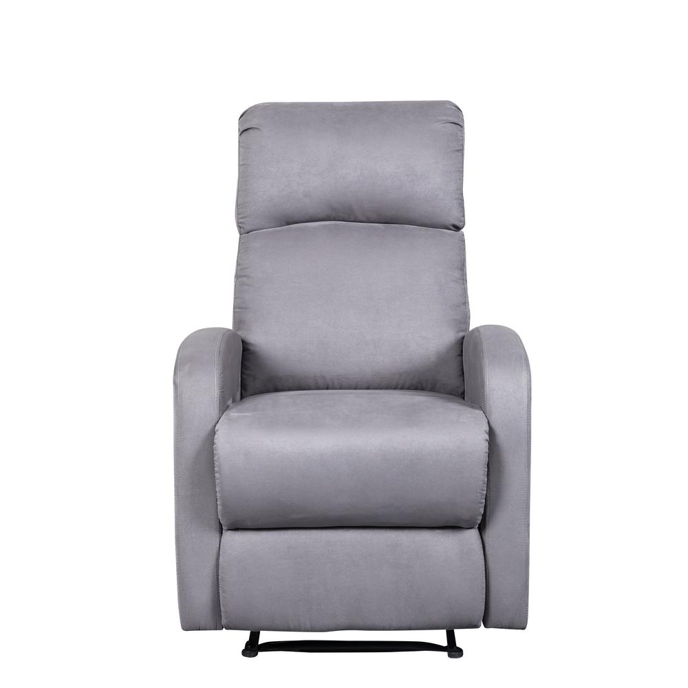 Relaxzen Longstreet Grey Microfiber Massage Rocker Recliner with Heat and Dual USB 60701004M