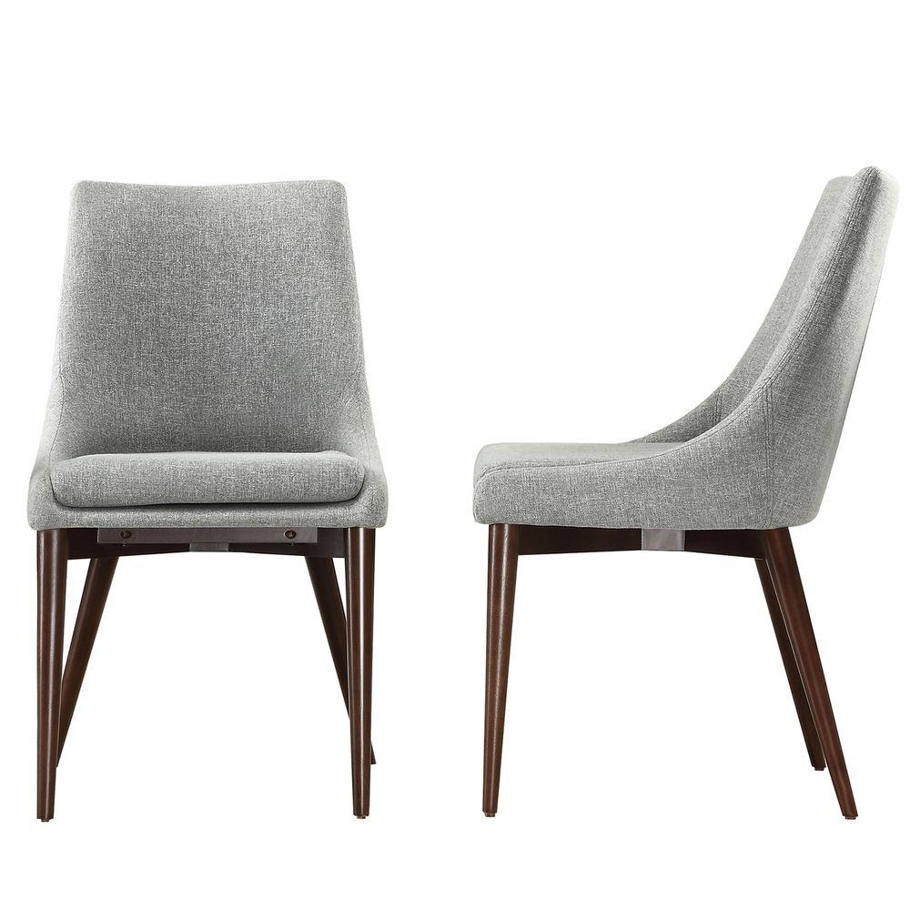 Homesullivan Leton Dark Grey Linen Dining Chair Set Of 2 Homesullivan Leton Dark Grey Linen