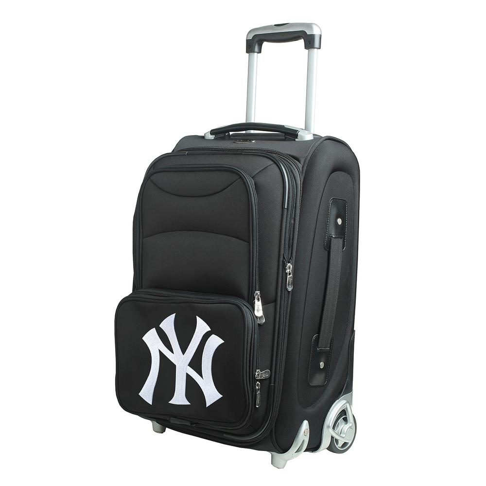 Denco MLB New York Yankees 21 in. Black Carry-On Rolling Softside ...