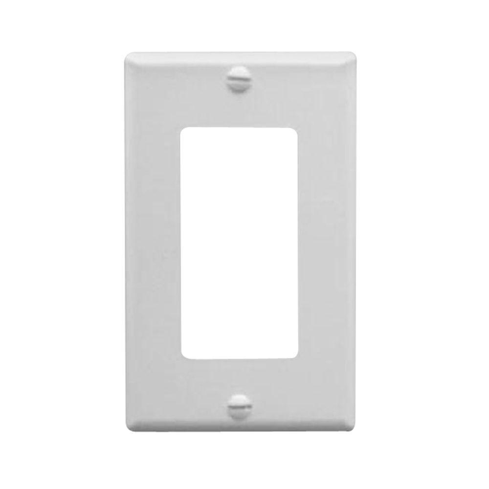 Icc 1 Gang Wall Switch Plate White Icc Ic107f2cwh The Home Depot