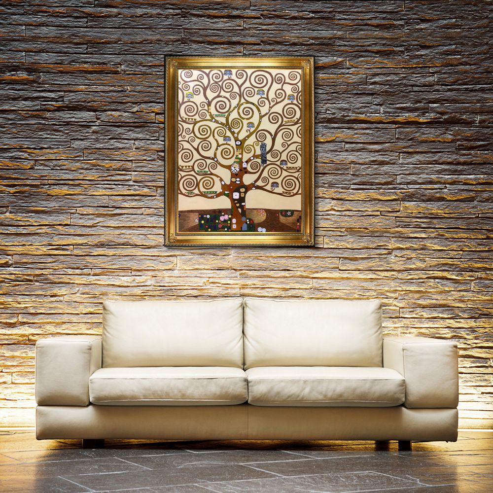La Pastiche 49 In X 39 In Tree Of Life Luxury Line With Regency Gold Frame By Gustav Klimt Framed Wall Art Klg3134 Fr 650g30x40 The Home Depot