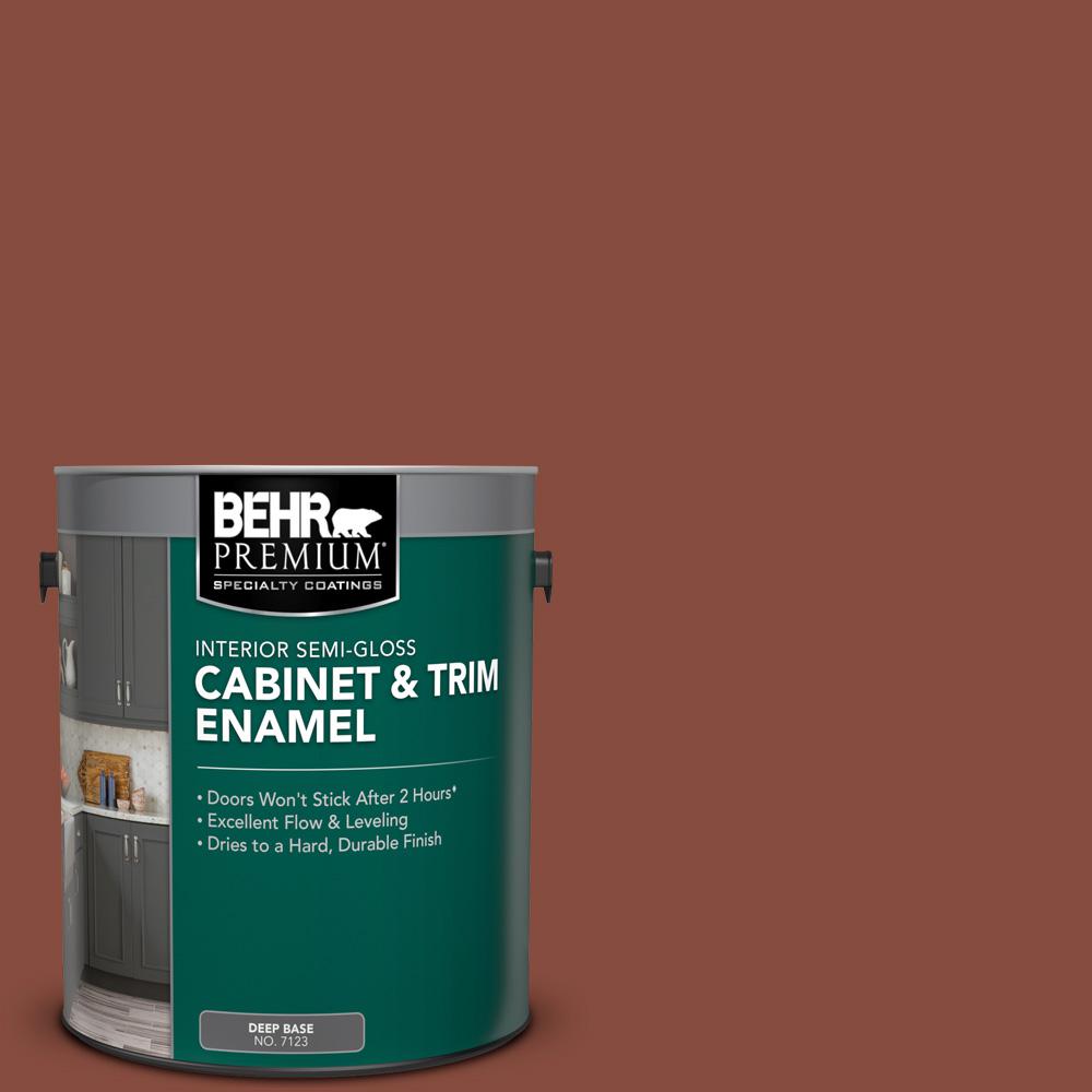 Behr Premium 1 Gal S170 7 Dark Cherry Mocha Semi Gloss Enamel Interior Cabinet And Trim Paint