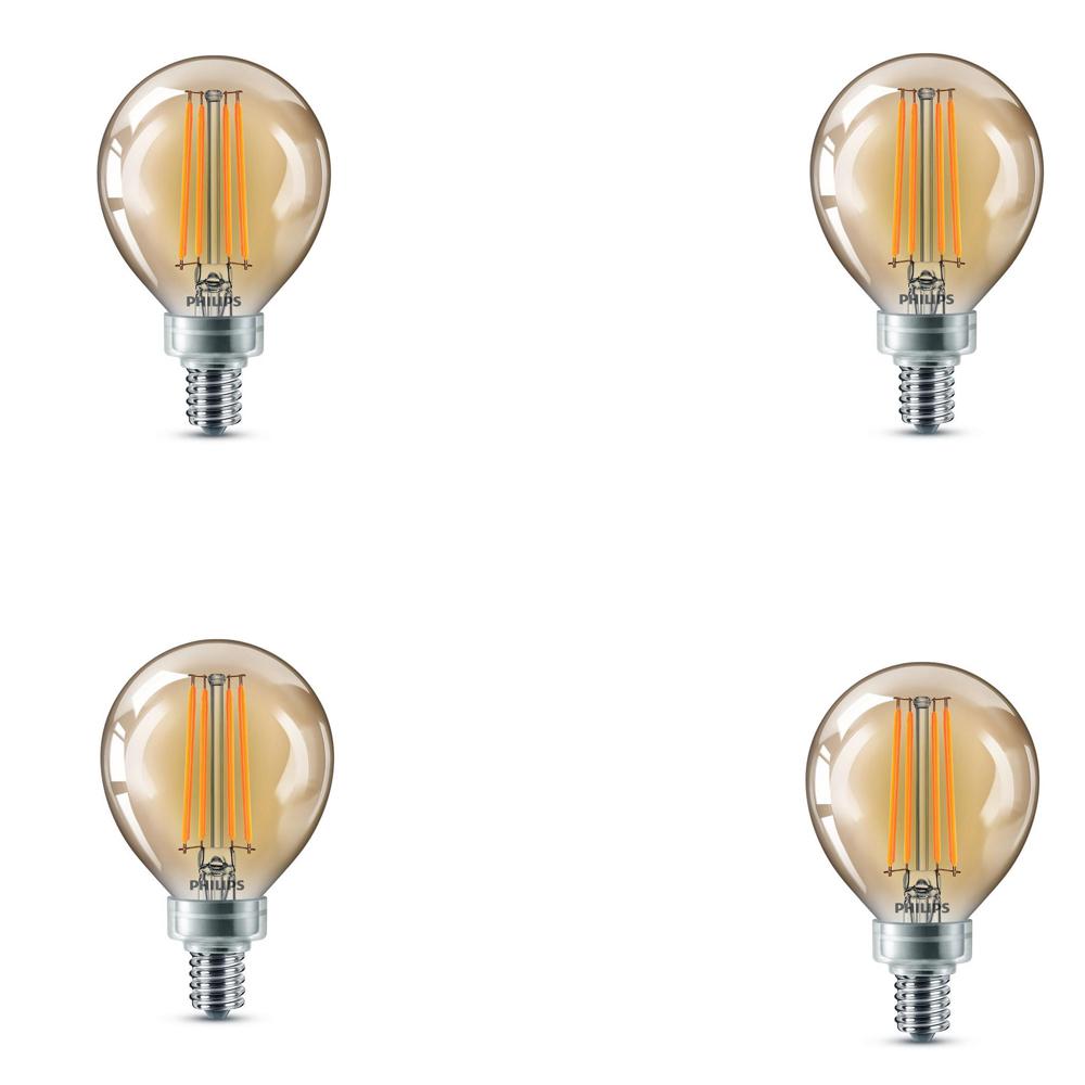 Philips 40-Watt Equivalent G16 Dimmable LED Light Bulb Vintage Amber ...