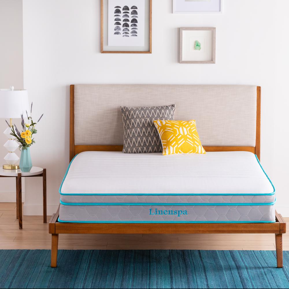 Zinus Curtis Grey Full Upholstered Platform Bed Frame Hd Efpb F The Home Depot